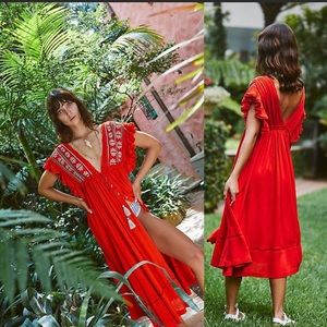 Bali will wait for you “embroidered” midi / maxi dress NWOT